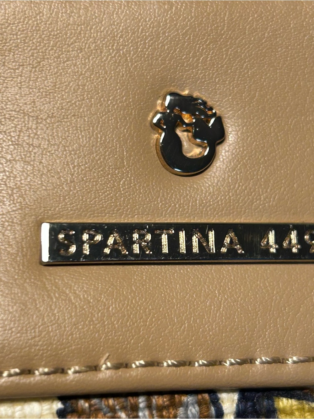 Spartina 449 Crossbody Bag Yemaya Pattern Brown Gold Floral Boho EUC - Picture 3 of 11